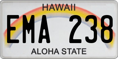 HI license plate EMA238