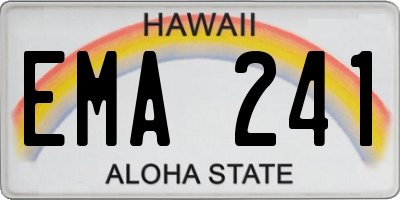 HI license plate EMA241
