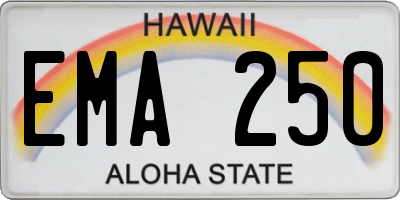 HI license plate EMA250