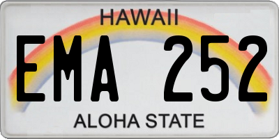 HI license plate EMA252