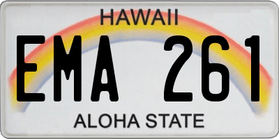 HI license plate EMA261