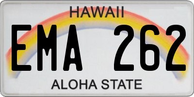 HI license plate EMA262