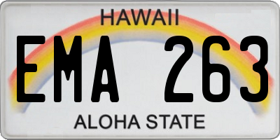 HI license plate EMA263
