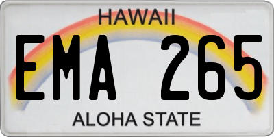 HI license plate EMA265