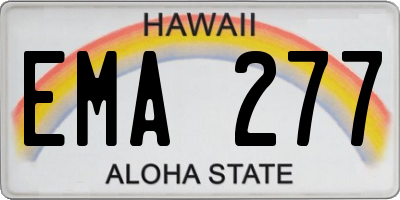 HI license plate EMA277
