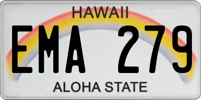HI license plate EMA279