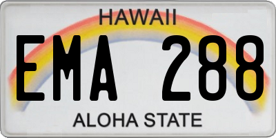 HI license plate EMA288