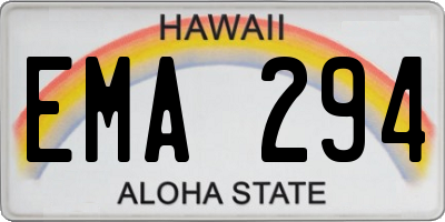 HI license plate EMA294