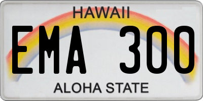 HI license plate EMA300