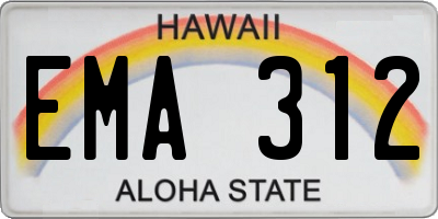 HI license plate EMA312