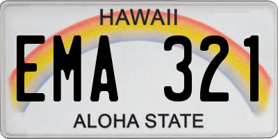 HI license plate EMA321