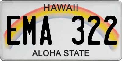 HI license plate EMA322