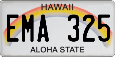 HI license plate EMA325