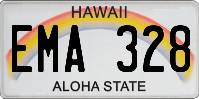 HI license plate EMA328