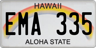HI license plate EMA335