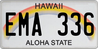 HI license plate EMA336