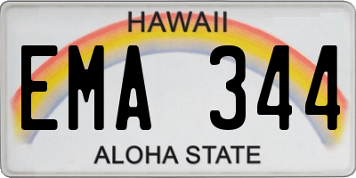 HI license plate EMA344