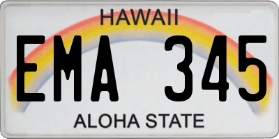 HI license plate EMA345