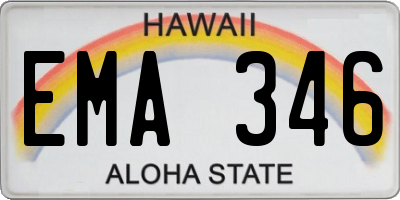 HI license plate EMA346