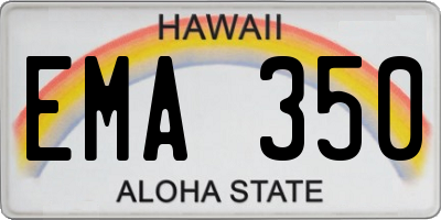HI license plate EMA350