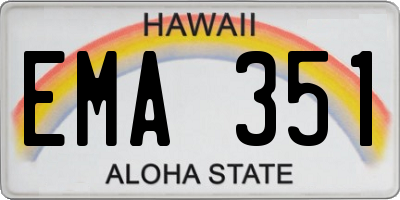 HI license plate EMA351