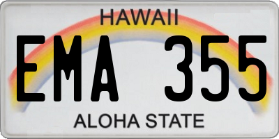 HI license plate EMA355