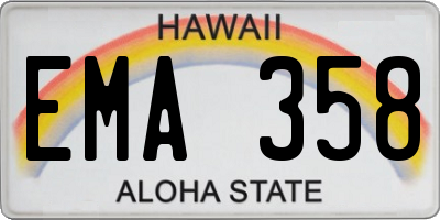 HI license plate EMA358
