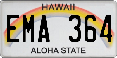 HI license plate EMA364