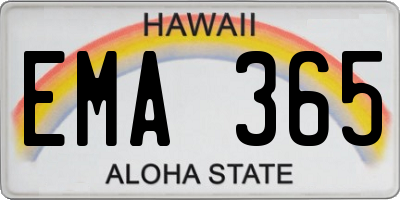 HI license plate EMA365