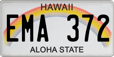 HI license plate EMA372