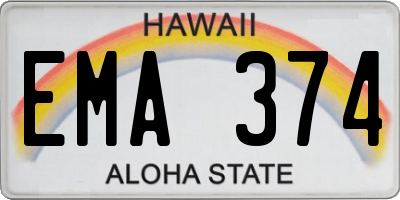 HI license plate EMA374
