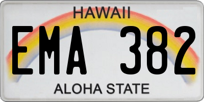HI license plate EMA382
