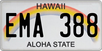 HI license plate EMA388