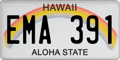 HI license plate EMA391