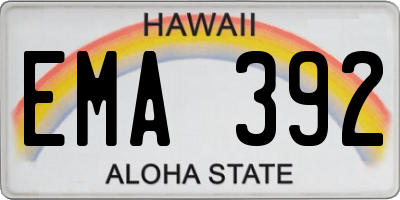 HI license plate EMA392