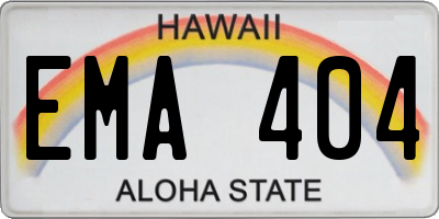 HI license plate EMA404