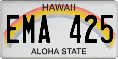 HI license plate EMA425