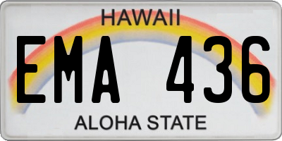 HI license plate EMA436