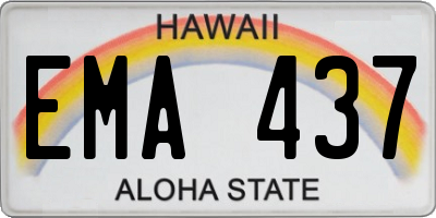 HI license plate EMA437