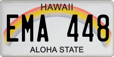 HI license plate EMA448