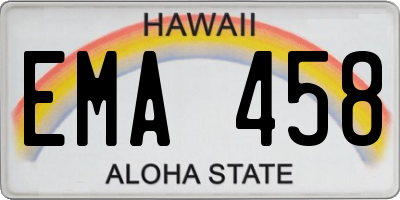 HI license plate EMA458