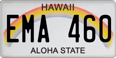 HI license plate EMA460