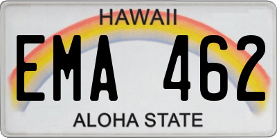 HI license plate EMA462