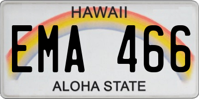 HI license plate EMA466