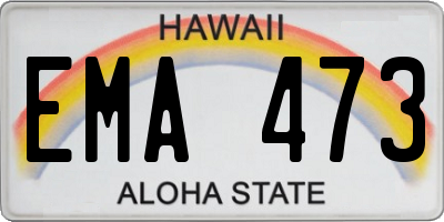 HI license plate EMA473
