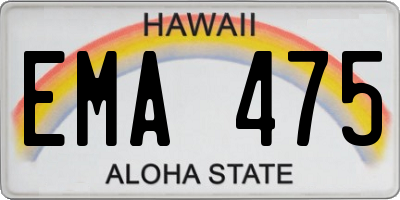 HI license plate EMA475