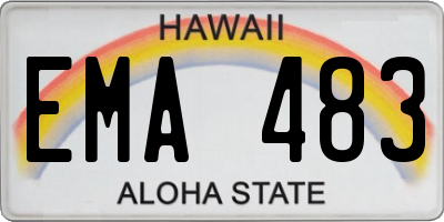 HI license plate EMA483