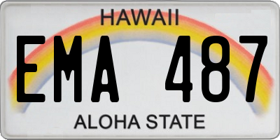HI license plate EMA487