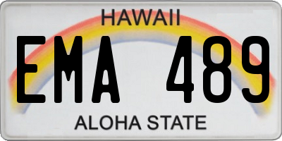 HI license plate EMA489