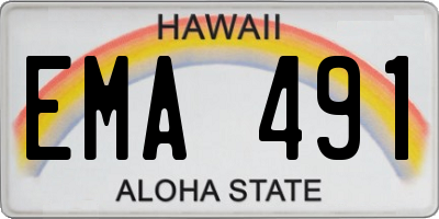 HI license plate EMA491